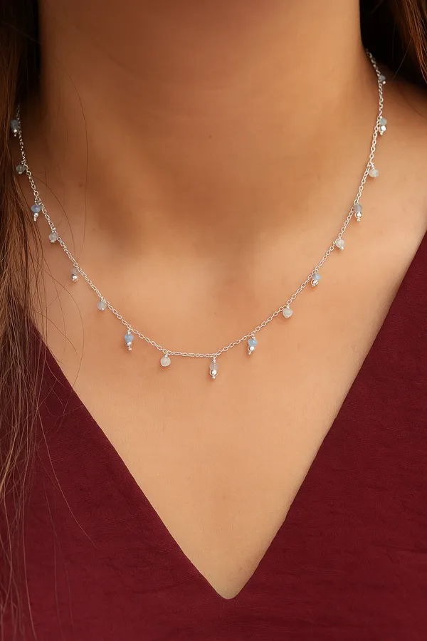 925_Silver_Jewellery_Stone_Beads_Charm_Drop_Necklace_For_Women