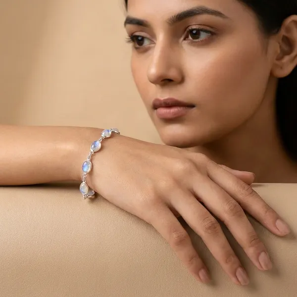 925_Silver_Jewellery_White_Rainbow_Moonstone_Sterling_Silver_Bracelet_For_Women
