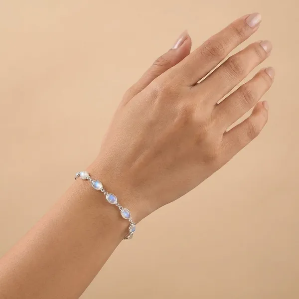 925_Silver_Jewellery_White_Rainbow_Moonstone_Sterling_Silver_Bracelet_For_Women