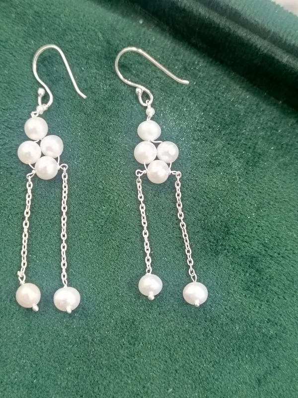 925_Silver_JewelleryPearl_Dangling_Earings