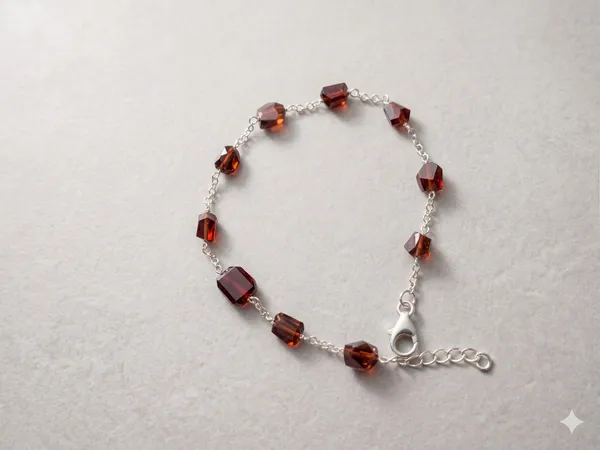 925_Silver_Jewellery_Garnet_Cube_Bracelet