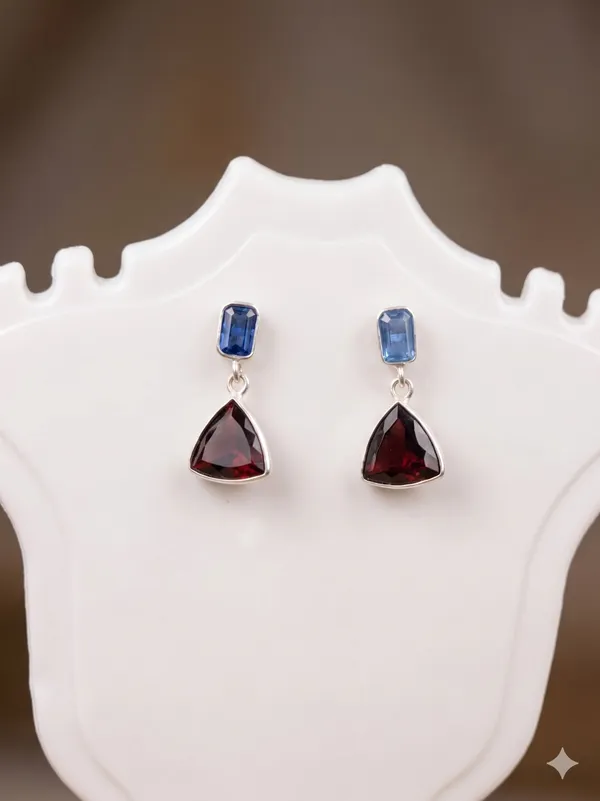 925_Silver_Jewellery_Garnet_Tringle_Earing