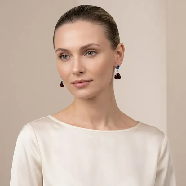 925_Silver_Jewellery_Garnet_Tringle_Earing