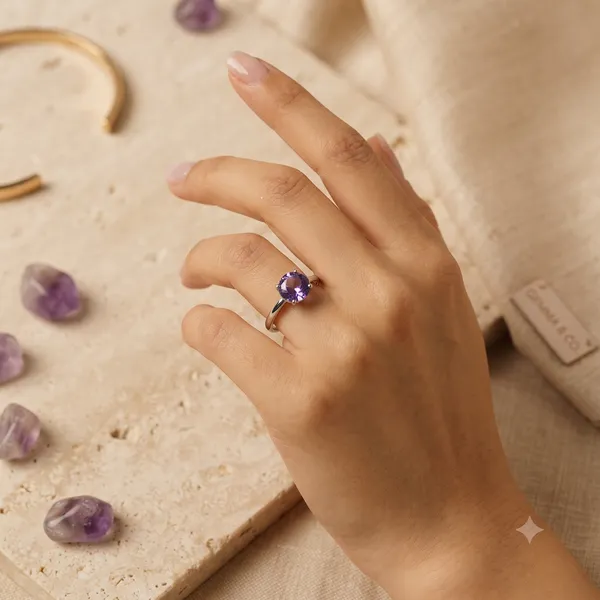 925_Silver_Jewellery_Amethyst_Crown_Ring