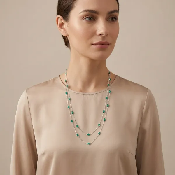 925_Silver_Jewellery_Green_Onyex_Long_Chain