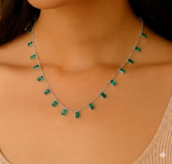 925_Silver_Jewellery_Green_onex_Drop_Neckless