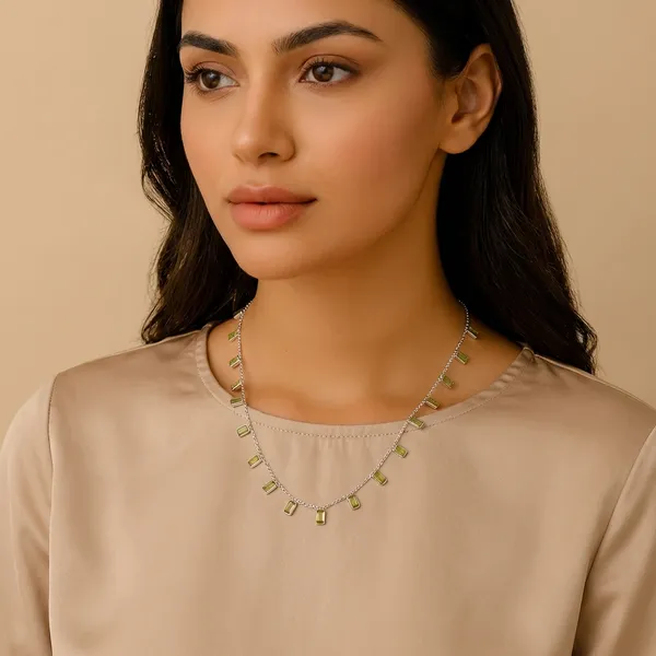 925_Silver_Jewellery_Peridot_Stone_Charm_Necklace_For_Women