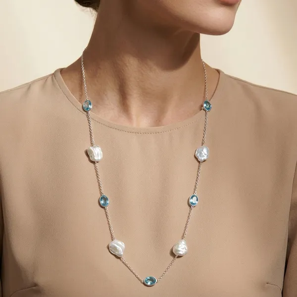 925_Silver_Jewellery_White_Pearl_Apatite_Long_Chain_Necklace_For_Women