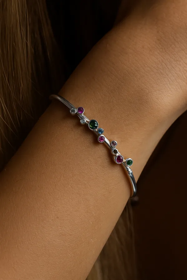 925_Silver_Jewellery_Multicolor_Gemstone_Silver_Bracelet_For_Women