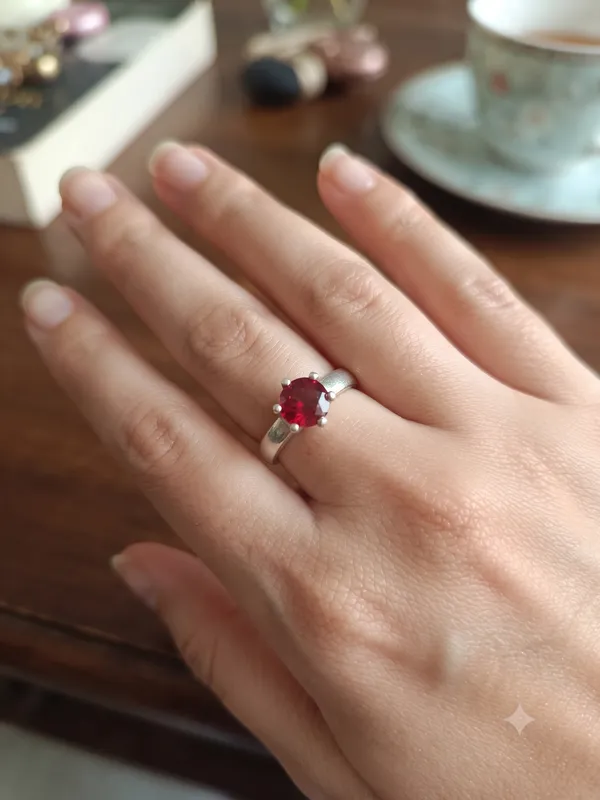 925_Silver_Jewellery_Garnet_Crown_Ring