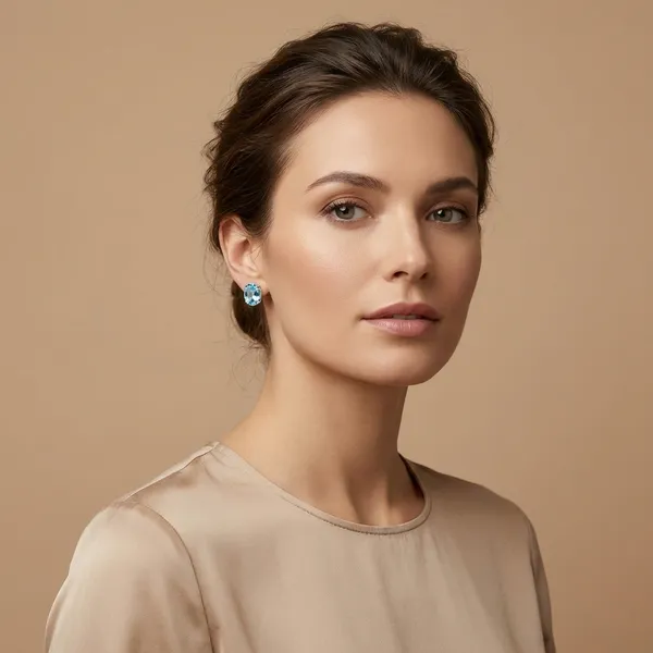 925_Silver_Jewellery_Blue_Topaz_Silver_Oval_Stud_Earrings_For_Women