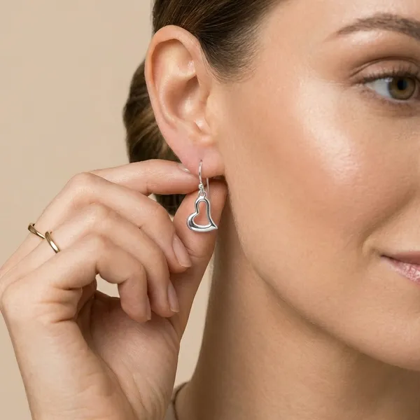 925_Silver_Jewellery_Silver_Heart_Dangle_Earrings_For_Women