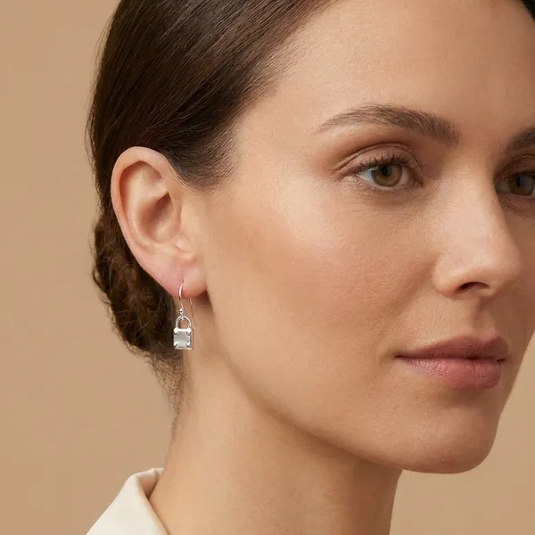 925_Silver_Jewellery_Silver_Sterling_Padlock_Drop_Earrings_For_Women