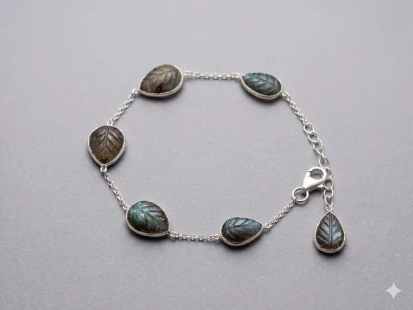 925_Silver_Jewellery_Labradorite_Leaf_Crafting_Barcelet