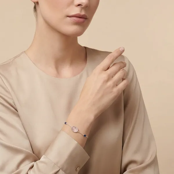 925_Silver_Jewellery_Morganite_and_blue_saphhire_bracelet