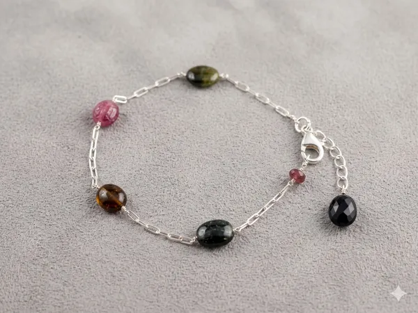 925_Silver_Jewellery_Multi_tourmaline_Bracelet
