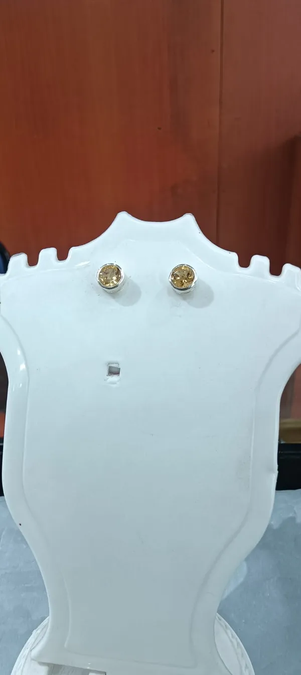 925_Silver_Jewellery_Citrin_Small_Round_Studs