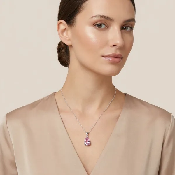 925_Silver_Jewellery_Purple_Amethyst_Heart_Silver_Pendant_Necklace_For_Women_with_chain