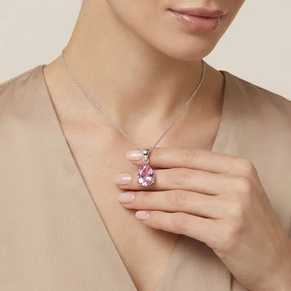 925_Silver_Jewellery_Purple_Amethyst_Heart_Silver_Pendant_Necklace_For_Women_with_chain
