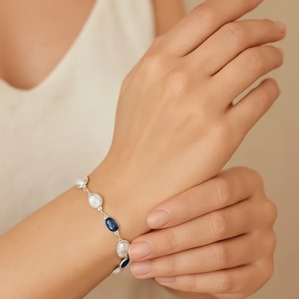 925_Silver_Jewellery_Pearl_sapphire_bracelet
