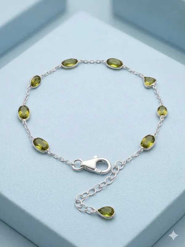 925_Silver_Jewellery_Peridot_Bracelet