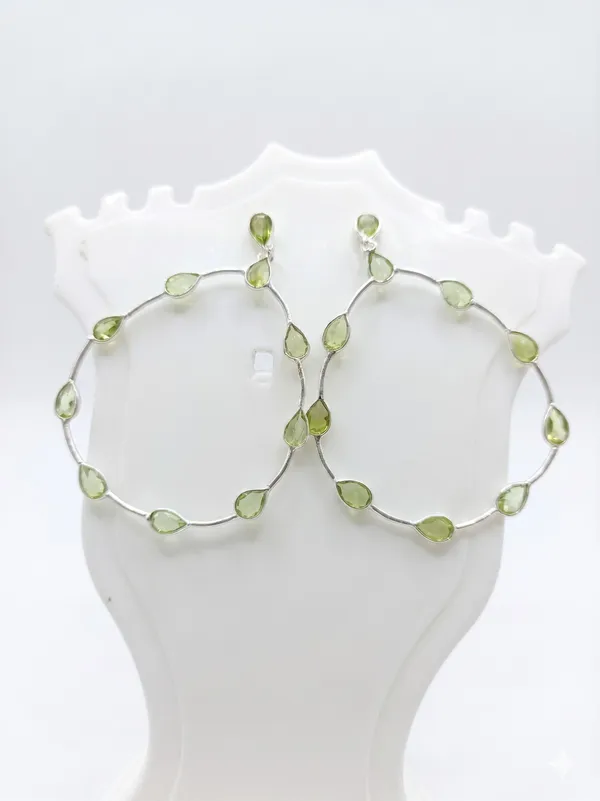 925_Silver_Jewellery_Peridot_Hoop_pattern_earings