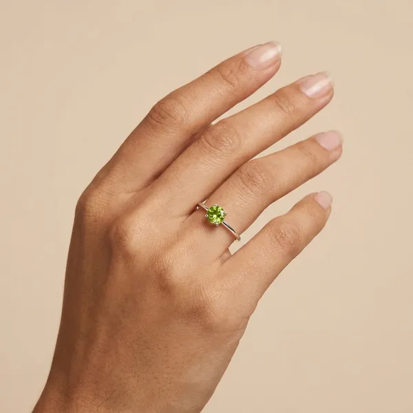 925_Silver_Jewellery_Peridot_Round_Minimal_Ring