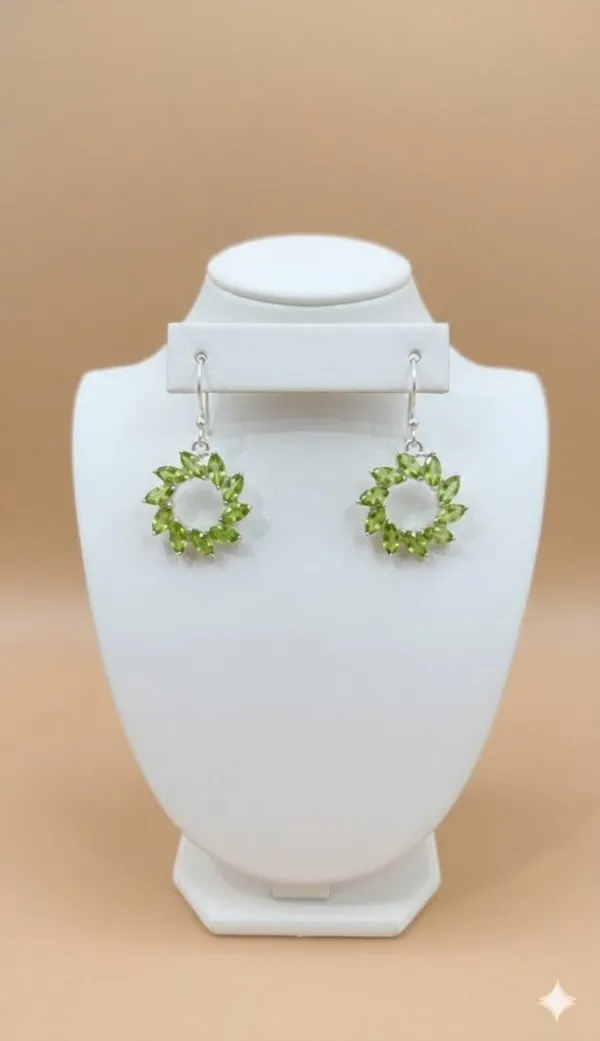 925_Silver_Jewellery_Peridot_sun_shine_earings