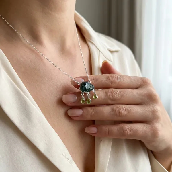 925_Silver_Jewellery_Grey_Labradorite_Green_Peridot_Sterling_Silver_Pendant_Necklace_For_Women