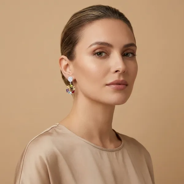 925_Silver_Jewellery_Multicolor_Gemstone_Silver_Drop_Earrings_For_Women