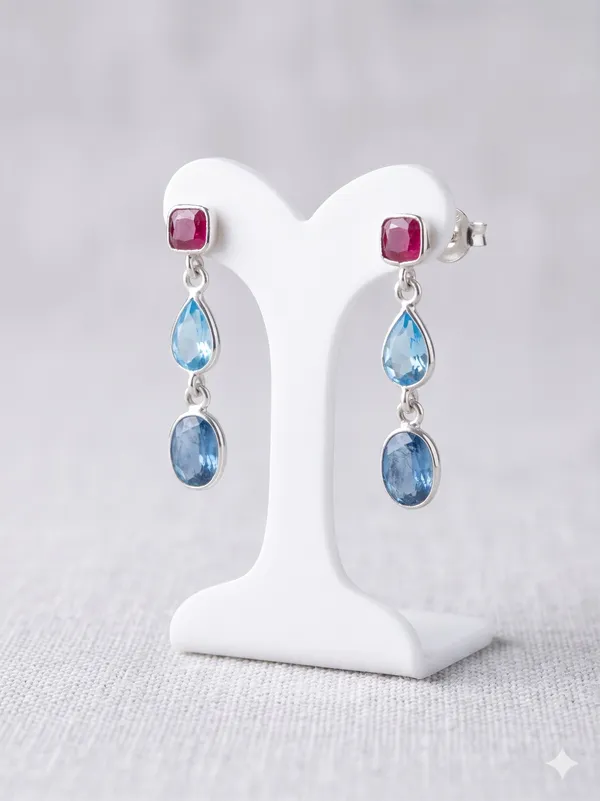 925_Silver_Jewellery_Ruby_Blue_topaz_kyanite_Earings