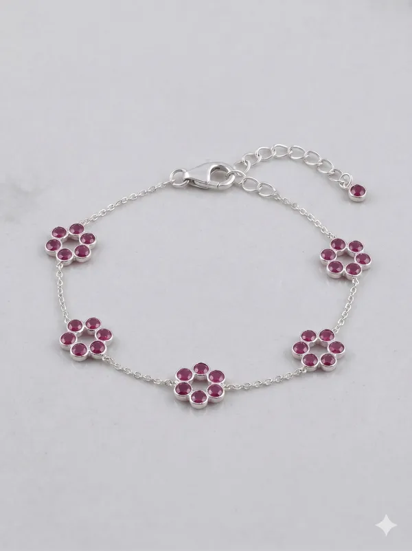 925_Silver_Jewellery_Ruby_Flower_Setting_bracelt