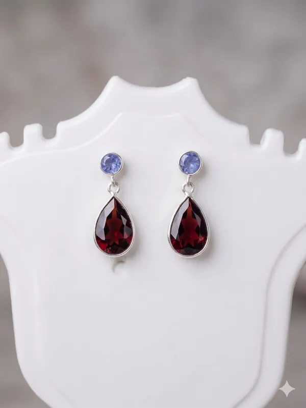 925_Silver_Jewellery_Ruby_Garnet_Earings