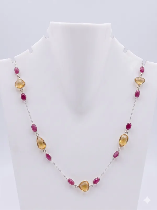 925_Silver_Jewellery_Ruby_and_Citrin_Neckless