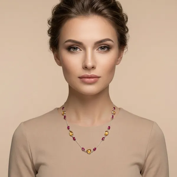 925_Silver_Jewellery_Ruby_and_Citrin_Neckless