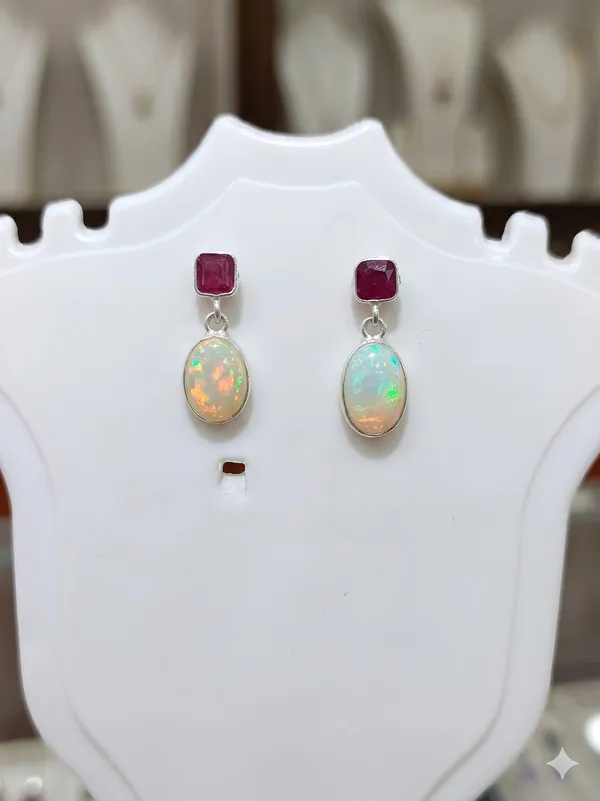 925_Silver_Jewellery_Ruby_and_opal_Classy_earings
