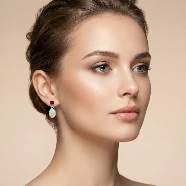 925_Silver_Jewellery_Ruby_and_opal_Classy_earings