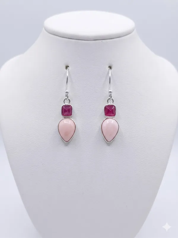 925_Silver_Jewellery_Ruby_and_pink_Opal_classy_earings