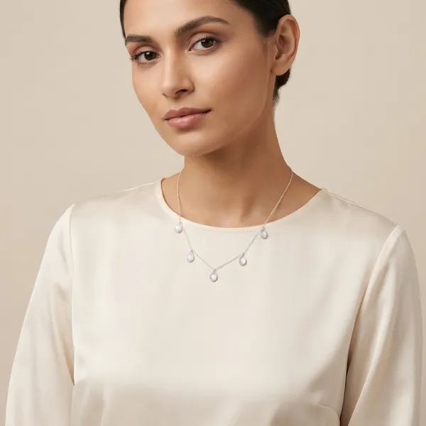 925_Silver_Jewellery_White_Moonstone_Sterling_Silver_Teardrop_Necklace_For_Women