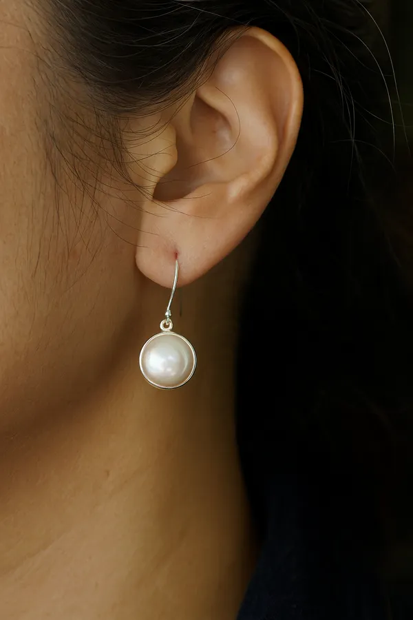 925_Silver_Jewellery_White_Pearl_Classic_Silver_Drop_Earrings_For_Women