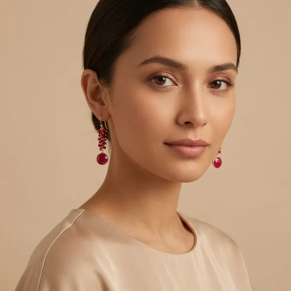 925_Silver_Jewellery_Pink_Stone_Earrings_For_Women