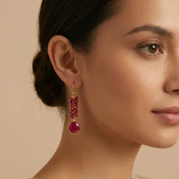 925_Silver_Jewellery_Pink_Stone_Earrings_For_Women