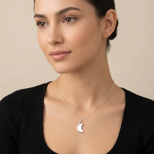 925_Silver_Jewellery_Pink_Rose_Quartz_Crescent_Moon_Pendant_Necklace_For_Women