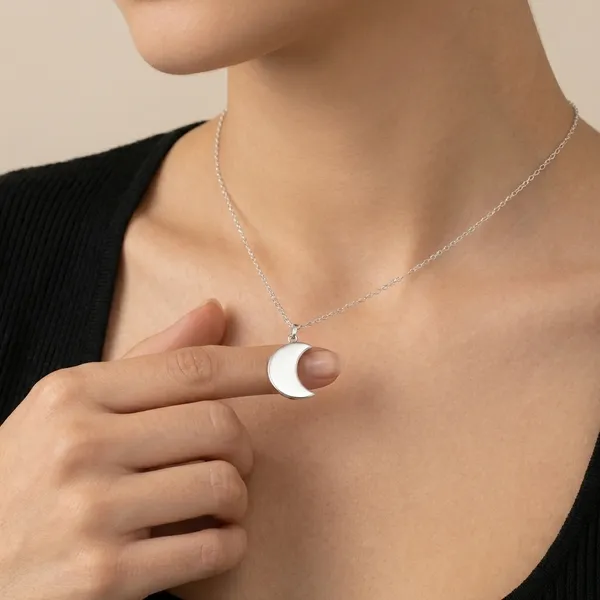 925_Silver_Jewellery_Pink_Rose_Quartz_Crescent_Moon_Pendant_Necklace_For_Women
