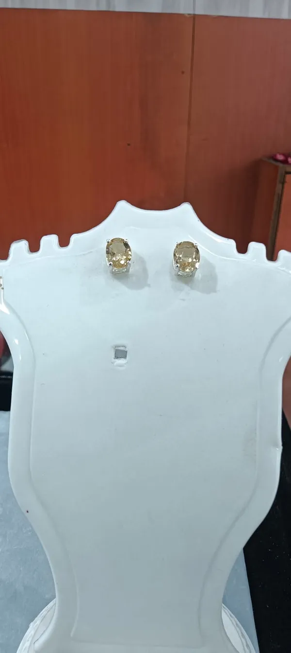 925_Silver_JewelleryCitrin_Oval_Studs_Small