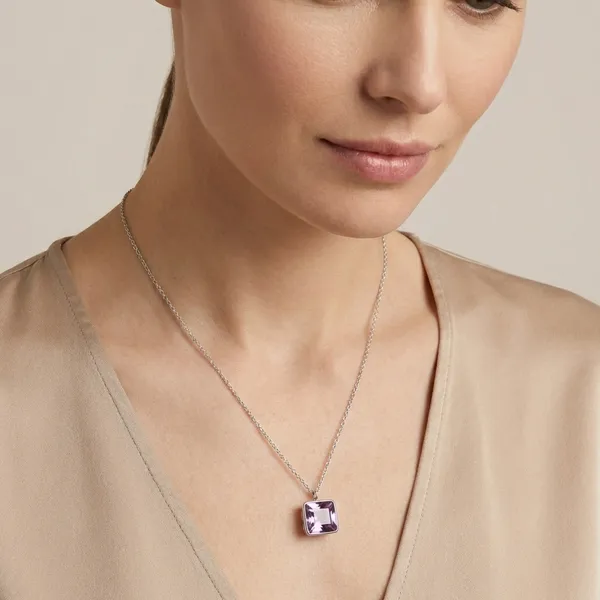 925_Silver_Jewellery_Purple_Amethyst_Square_Silver_Chain_Pendant_Necklace_For_Women