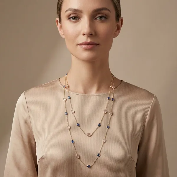 925_Silver_Jewellery_Blue_Kyanite_Morganite_Gemstone_Long_Chain_Necklace_For_Women