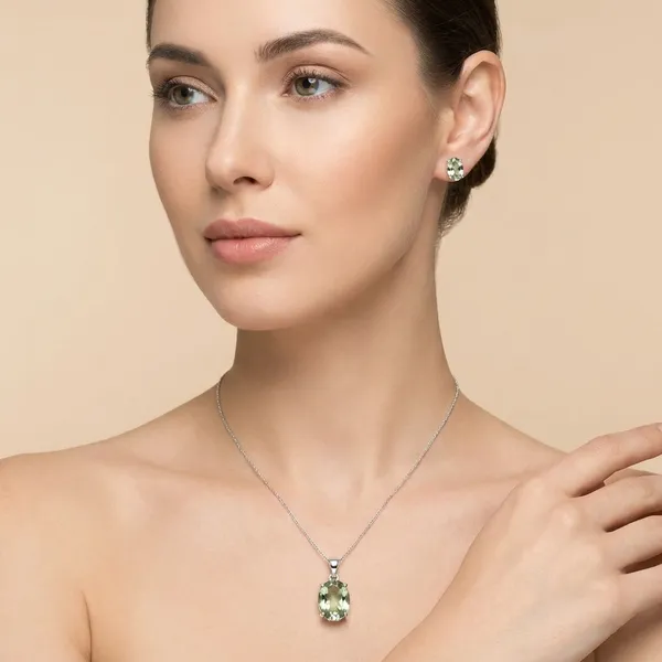 925_Silver_Jewellery_Green_Amethyst_Silver_Elegant_Earrings_And_Pendant_Jewelry_Set_For_Women_(_chain_not__Included)