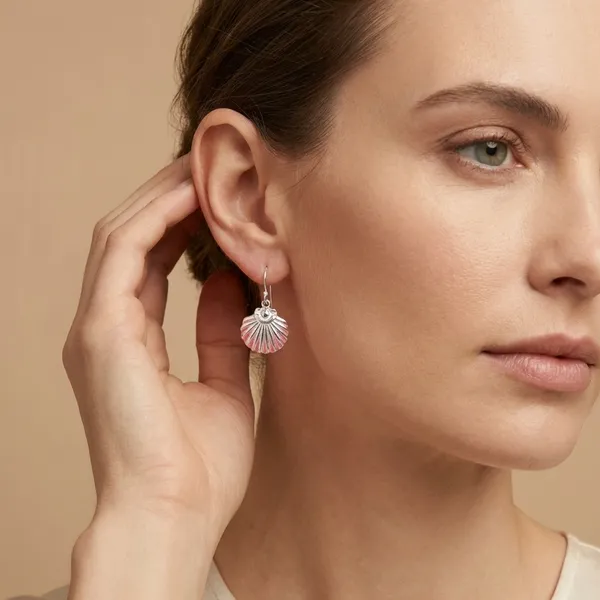 925_Silver_Jewellery_White_Shell_Silver_Earrings_For_Women