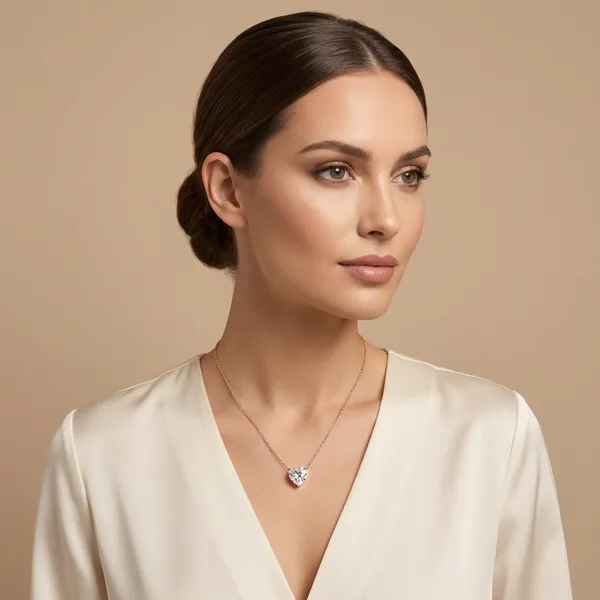925_Silver_Jewellery_White_Diamond_Solitaire_Delicate_Chain_Pendant_Necklace_For_Women